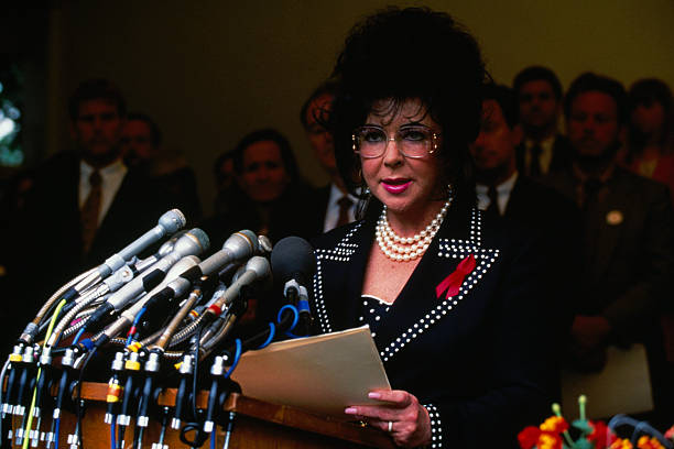 Actress Elizabeth Taylor testifies about AIDS before the Senate Labor and Human Resources Committee.