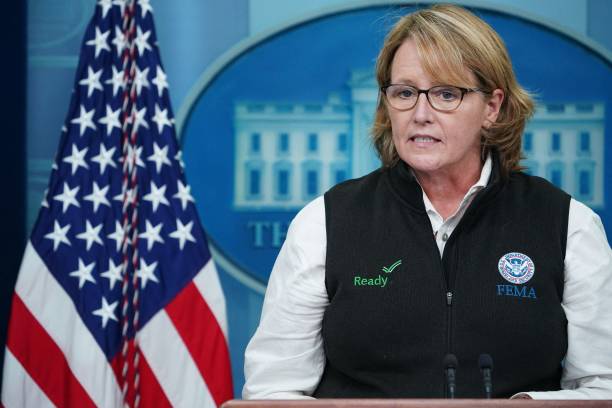 DC: White House Media Briefing Held By Press Secretary Karine Jean-Pierre And FEMA Administrator Deanne Criswell