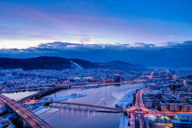 aerial-image-of-drammen-city-norway-picture-id1249360927