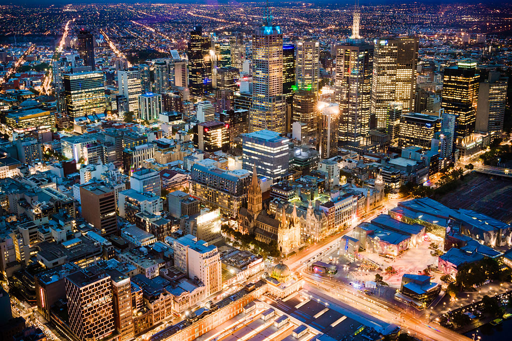 Aerial of Melbourne