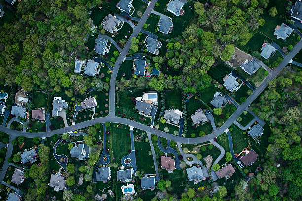 aerial photography of suburbs ny picture