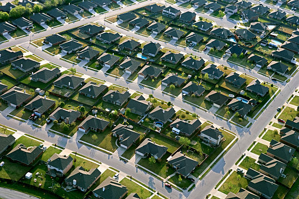 aerial view of suburban neighborhood texas picture