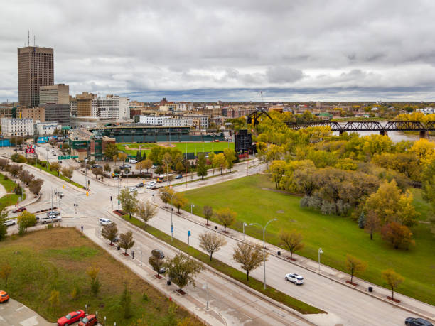 Aerial view of Winnipeg in the autumn