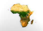 Africa 3D Physical Map with Relief