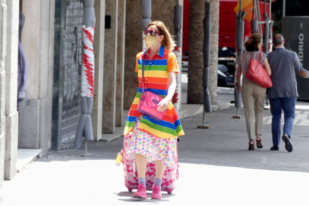 Agatha Ruiz de la Prada is seen on June 04 2020 in Madrid Spain