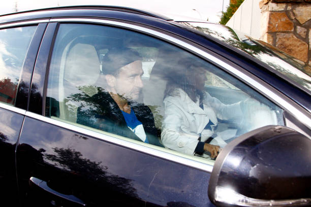 Alessandro Lequio and Maria Palacios are seen on May 16 2020 in Madrid Spain