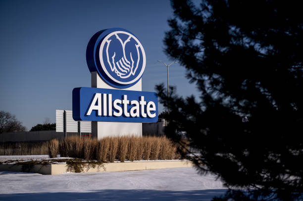 allstate corp signage stands on display outside the companys in us picture