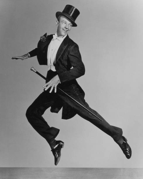 American actor and dancer Fred Astaire , mid leap, circa 1935.