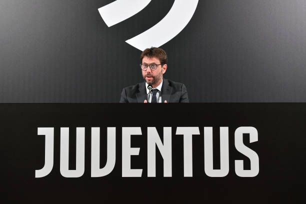 Andrea Agnelli attends Juventus Shareholders Meeting Press Conference at Allianz Stadium on October 15 2020 in Turin Italy