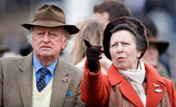 Andrew ParkerBowles and Princess Anne Princess Royal attend day 1 'Champion Day' of the Cheltenham Festival 2020 at Cheltenham Racecourse on March 10...