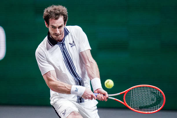 Andy Murray of Great Britain during his match against Andrey Rublev of Russia at the 48th ABN Amro Tennis World Tournament at Rotterdam Ahoy on March...