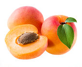 Apricots isolated on white.
