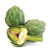 Artichokes Isolated on White