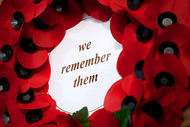 Artificial Poppies on a Remembrance Wreath