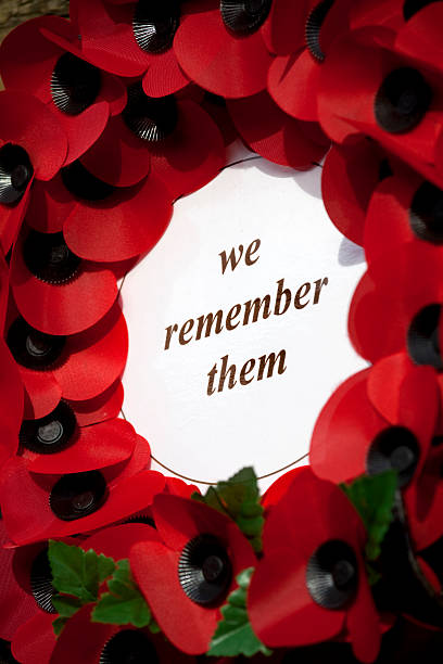 Artificial Poppies on a Remembrance Wreath