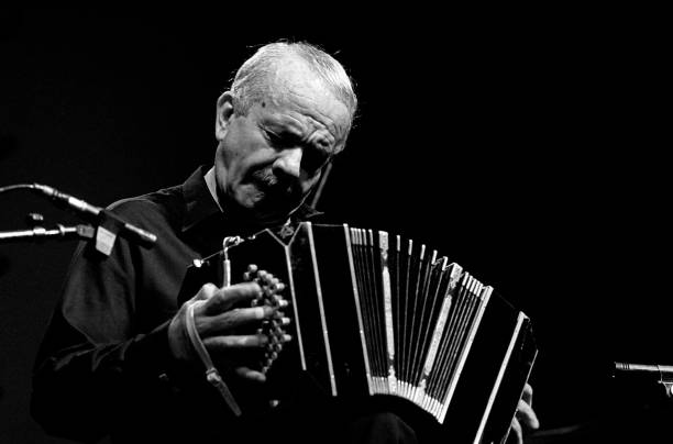 Astor Piazzolla performs live on stage at The North Sea Jazz Festival in The Hague, Holland on July 12 1985