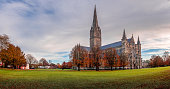 Autumn day at Salisbury Cathedral, England