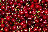 Background from fresh red cherries