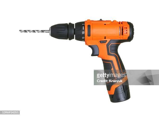 battery screwdriver drill isolated white background