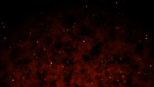 Beautiful abstract background Burning red hot With Flying Sparks animation 3D rendering