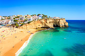Beautiful beach in Carvoeiro, Algarve, Portugal