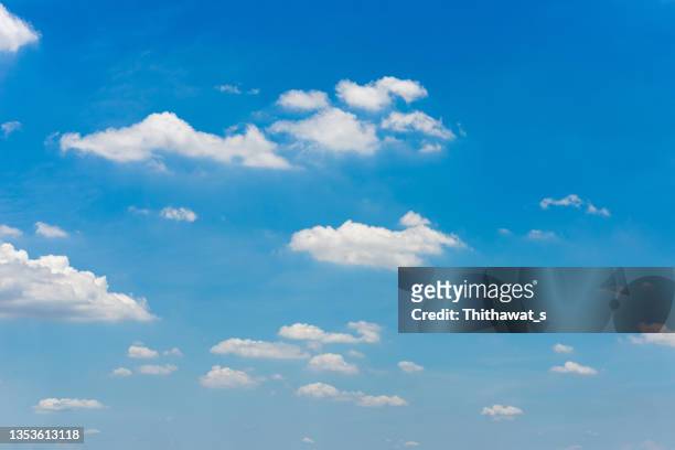 beautiful blue sky white fluffy cloud
