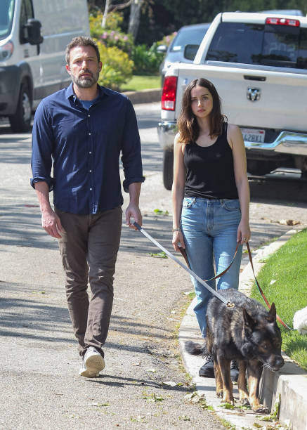 Ben Affleck and Ana de Armas are seen on April 01 2020 in Los Angeles California