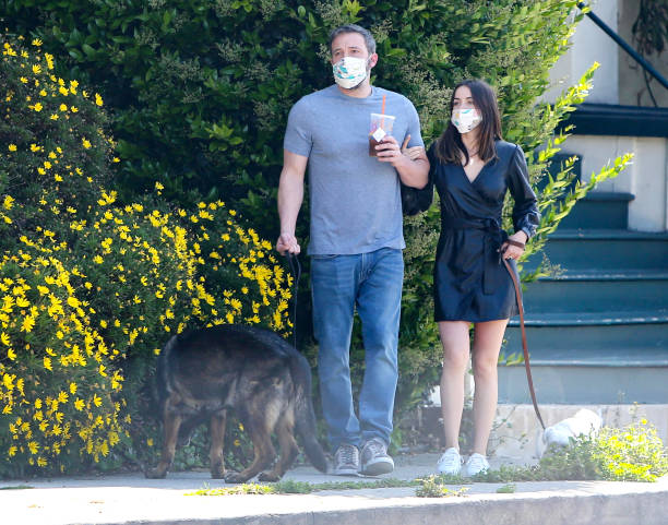 Ben Affleck and Ana de Armas are seen on April 16 2020 in Los Angeles California