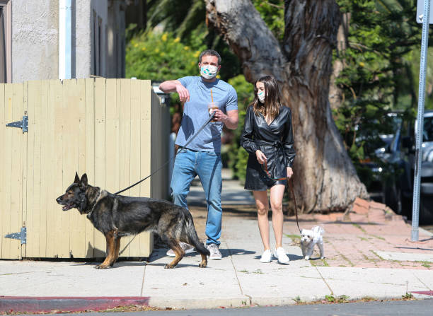 Ben Affleck and Ana de Armas are seen on April 16 2020 in Los Angeles California