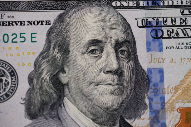 Benjamin Franklin portrait on one-hundred-dollar bill