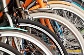 bicycle wheels, close-up