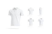 Blank white polo shirt mockup, different views