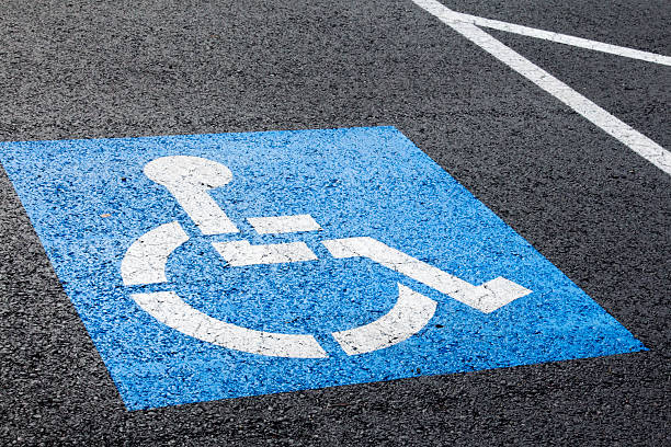 Blue handicapped parking spot