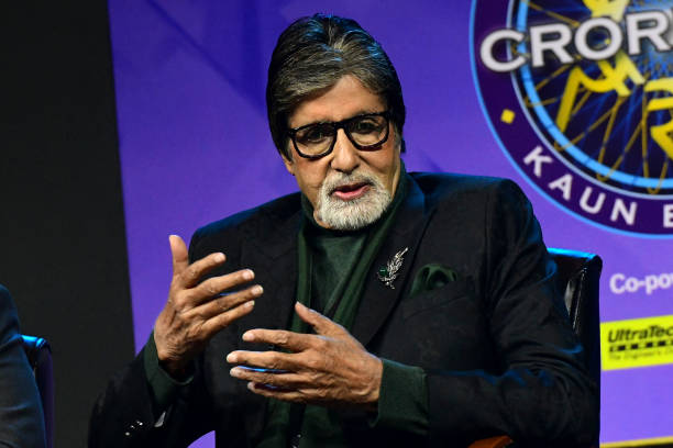 Bollywood actor Amitabh Bachchan speaks during the launch of Sony Entertainment Television's upcoming season 14 of Indian Hindi-language quiz show...