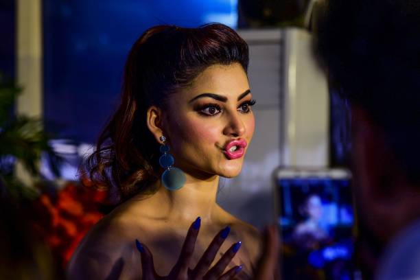 Bollywood actress Urvashi Rautela speaks during the Lotus Make-up India Fashion Week 2020 Female Model Auditions in Mumbai on February 7, 2020.