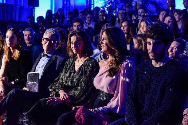 Boris Izaguirre and Isabel Preysler attend Pedro del Hierro fashion show during the Merecedes Benz Fashion Week Autum/Winter 202021 on January 29...
