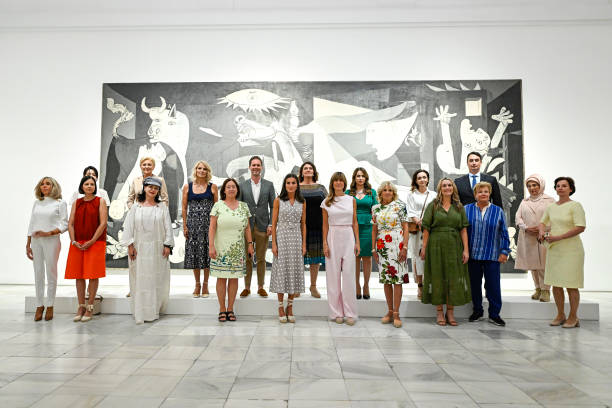 ESP: Queen Letizia Of Spain Hosts A Visit To The Reina Sofia Museum
