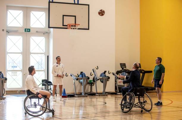 Britain's Prince William Duke of Cambridge tries playing wheelchair basketball during his visit to the Defence Medical Rehabilitation Centre in...'s Prince William Duke of Cambridge tries playing wheelchair basketball during his visit to the Defence Medical Rehabilitation Centre in...