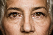Brown-eyed senior woman.