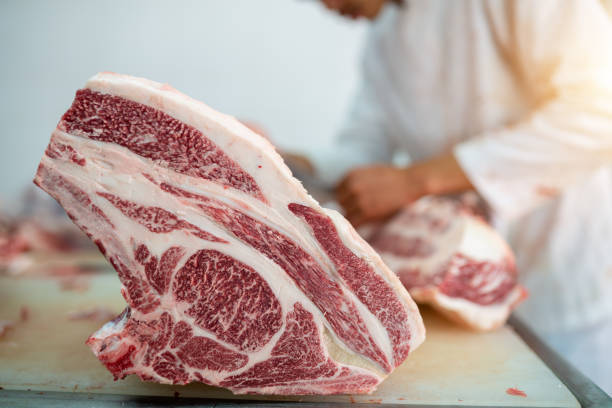 butcher process cutting ribeye wagyu beef in the slaughterhouse picture id1285748011?k=20&m=1285748011&s=612x612&w=0&h=PdEL8zKBt Qk2lMP1gB MbOfFD TTJg8sHwCCWosWTs=