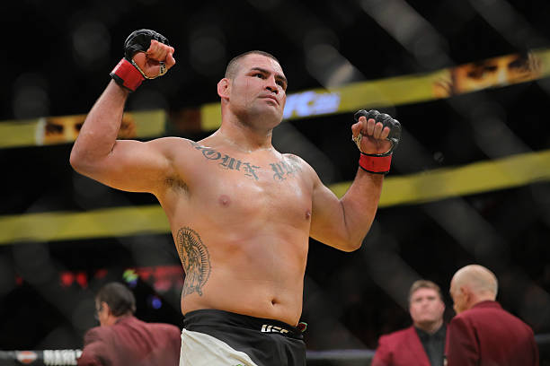 Cain Velasquez celebrates his victory over Travis Browne during the UFC 200 event at T-Mobile Arena on July 9, 2016 in Las Vegas, Nevada.