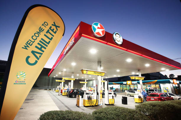 caltex-service-station-is-rebranded-to-read-cahilltex-as-a-tribute-to-picture-id958602620