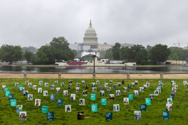 DC: Care Can't Wait Coalition Displays Portraits Of Care In Front Of Congress On Capitol Hill To Celebrate Family Caregivers