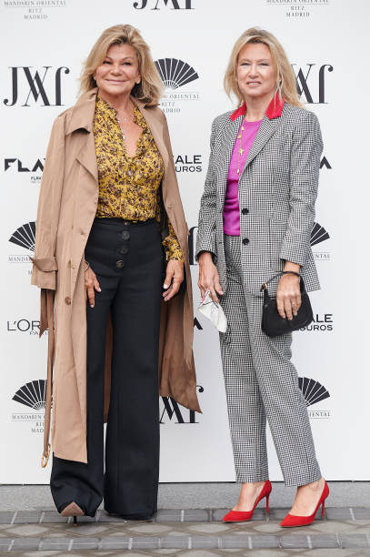 Cari Lapique and Myriam Lapique attends the Jorge Vazquez Fashion Show Mercedes Benz Fashion Week Madrid September 2021 at Mandarin Ritz Hotel on...