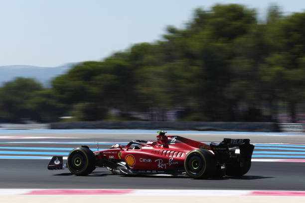 Carlos Sainz of Spain driving the Ferrari F1-75 on track during the F1 Grand Prix of France at Circuit Paul Ricard on July 24, 2022 in Le Castellet,...
