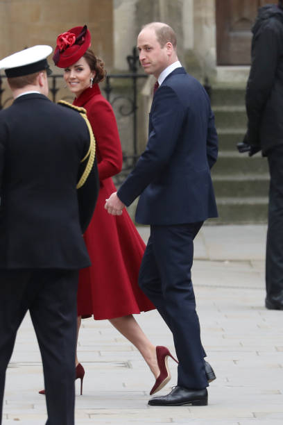 Queen Elizabeth II arrives at the Commonwealth Service at Westminster Abbey London on Commonwealth Day The service is the Duke and Duchess of...