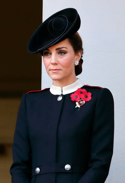 Catherine Duchess of Cambridge attends the annual Remembrance Sunday Service at The Cenotaph on November 11 2018 in London England The armistice...