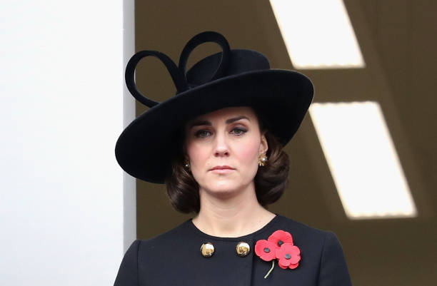 Catherine Duchess of Cambridge during the annual Remembrance Sunday memorial on November 12 2017 in London England The Prince of Wales senior...