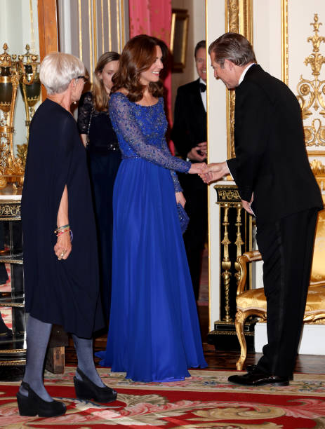 Catherine Duchess of Cambridge smiles as she hosts a Gala Dinner in celebration of the 25th anniversary of Place2Be at Buckingham Palace on March 09...