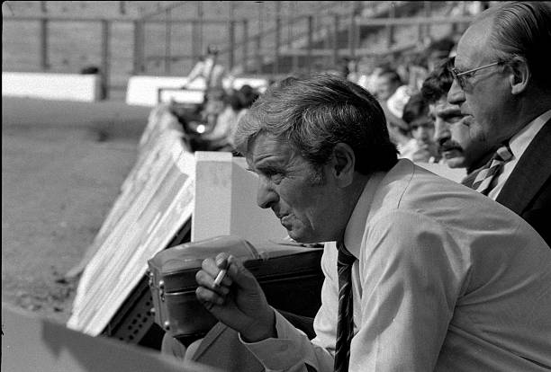 Chelsea Manager John Neal in the team dug-out.